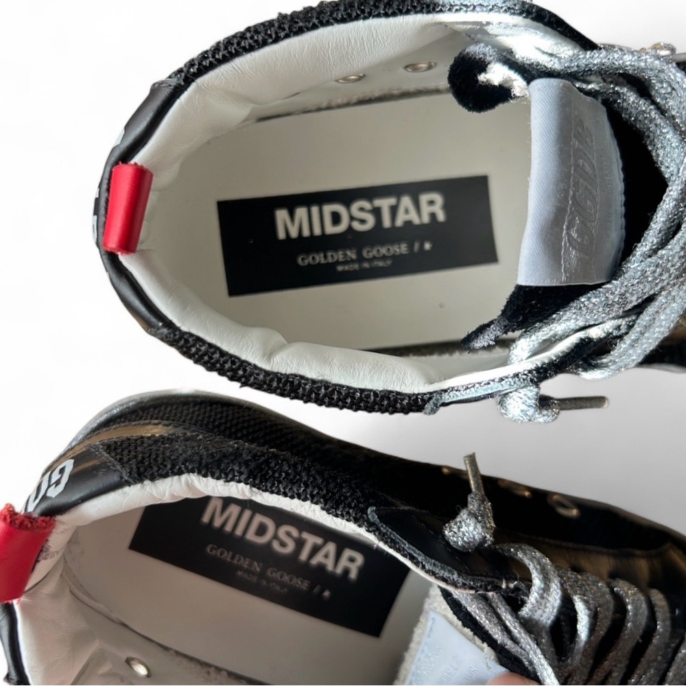 Luxury Mid Star Golden Goose Black & Silver Sneakers - Picture 4 of 13